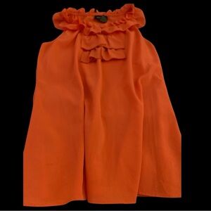 Orange Ruffled Sleeveless Top